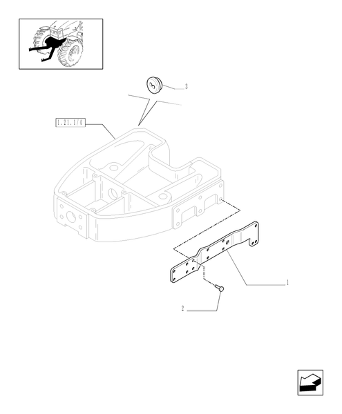 TM140-1.21.1/06 - (VAR.779) FRONT HYDRAULIC LIFT FOR ''SUPERSTEER'' - FRONT SUPPORT GUARDS