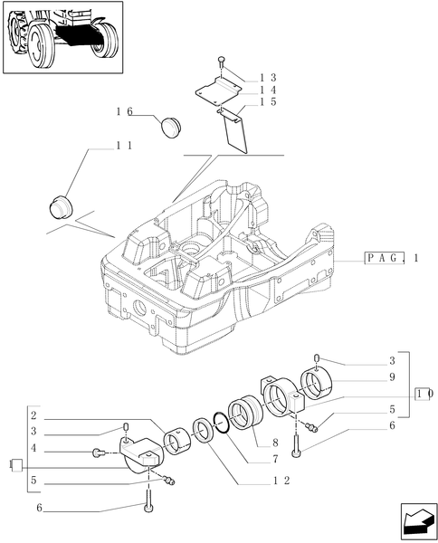 TM140-1.21.1/02[02] - SUPPORT FOR 4WD FRONT AXLE