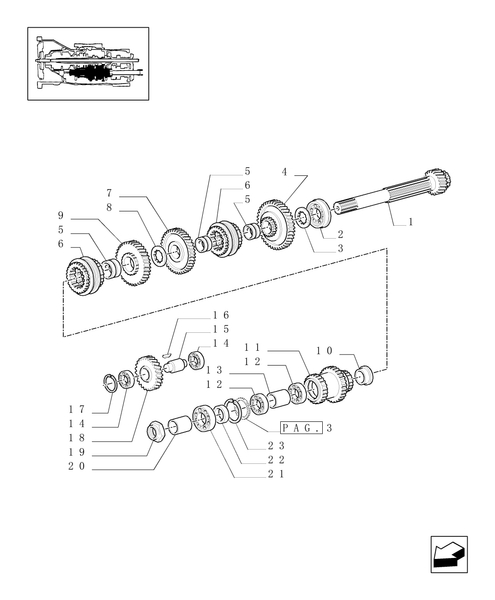 TM140-1.28.1/01[02] - (VAR.272) HI-LO 24X12 (SHUTTLE 40 KM/H) / TRANSMISSION GEARS
