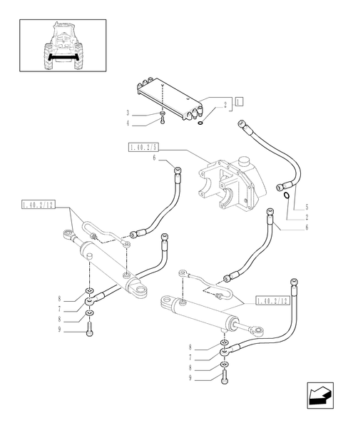 TM140-1.42.0/02 - (VAR.416) POWER STEERING HYDRAULIC CONTROL - W/SUPERSTEER FRONT AXLE