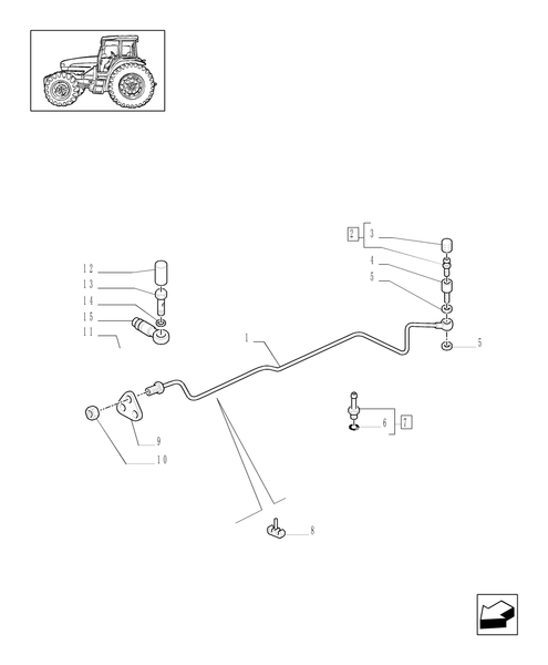 TM140-1.68.5/02[01] - (VAR.452/1) 4WD FRONT AXLE WITH SUSPENSIONS, BRAKE, TERRALOCK, S.P.S. - BRAKE PIPES