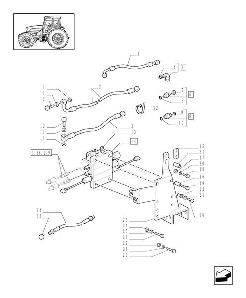 TM140-1.82.7/11[01] - (VAR.244) 3 CONTROL VALVES WITH JOYSTICK FOR LOADER FOR FRONT LIFT
