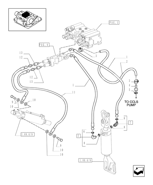 TM140-1.82.7/13[03] - (VAR.900) HYDRAULIC ADJUSTMENT OF RIGHT TIE-ROD FOR CLOSED  CCLS CENTRE - PIPES
