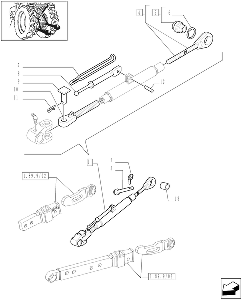 TM140-1.89.6/03[02A] - (VAR.881) IMPLEMENT CARRIER (TELESCOPIC ARMS) 2/3 CAT. AND ANTI-SHACKE PLATES - D5155