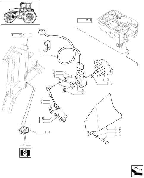 TM140-1.91.1/07 - (VAR.452/1) 4WD FRONT AXLE WITH SUSPENSIONS, BRAKE, TERRALOCK, S.P.S.  - SWITCH