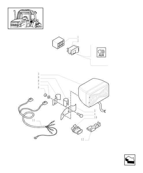TM140-1.91.7/02 - (VAR.177/1) AUXILIARY LIGHTS KIT (RIGHT-HAND DRIVE)