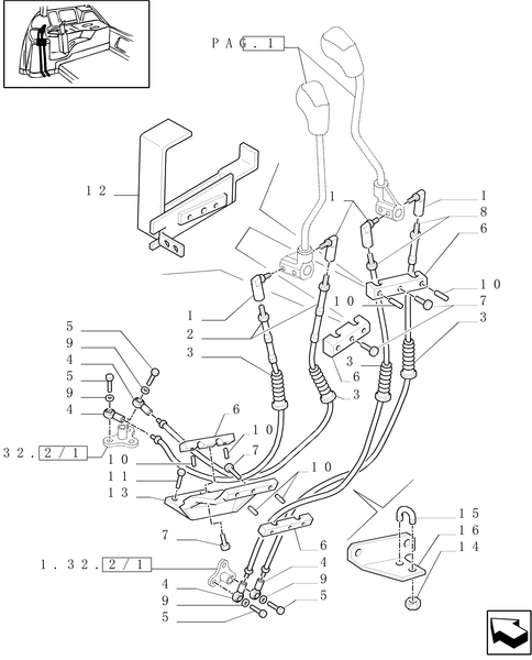 TM140-1.96.0/01[02] - MECHANICAL GEAR BOX 20X16 (40 KM/H) / GEARBOX CONTROLS
