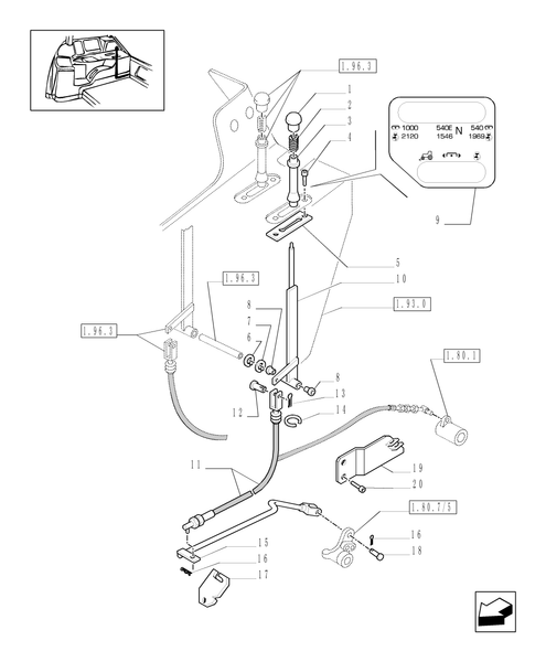 TM140-1.96.3/03 - (VAR.847) SYNCHRO. POWER TAKE OFF - POWER TAKE OFF CONTROLS