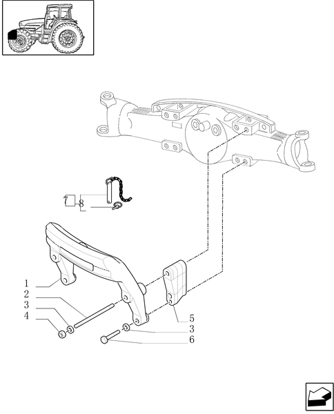 TM175-1.21.5 - (VAR.022) BALLAST WEIGHT SUPPORT FOR ''SUPER STEER'' FRONT AXLE