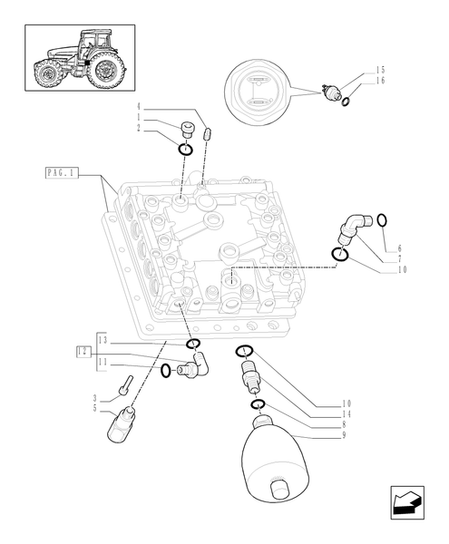 TM175-1.32.2/06[02] - (VAR.571) FULL POWER SHIFT GEAR CHANGE 19X6 (40 KM/H) - CENTRAL GEAR REDUCTION CONTROLS