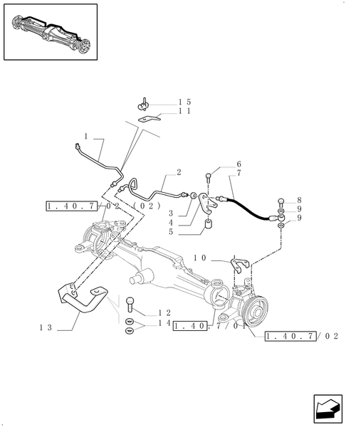 TM175-1.40.7/13[04] - (VAR.463/1) 4WD FRONT AXLE WITH SUSPENSIONS, BRAKE, TERRALOCK, F.P.S. - BRAKES