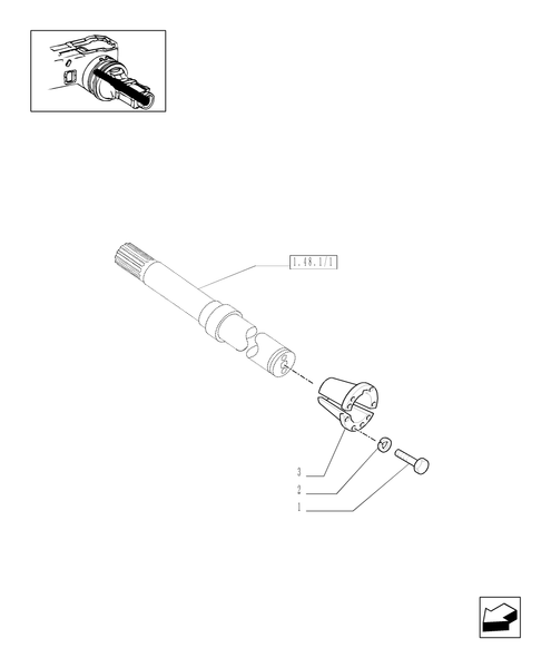 TM175-1.48.1/10 - (VAR.437/2) 98'' LONG AXLE FOR CAST DISK