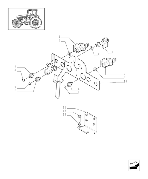 TM175-1.68.6/01[13] - (VAR.385) TRAILER AIR BRAKE GERMANY - AIR BRAKE BRACKET AND RELEVANT PARTS