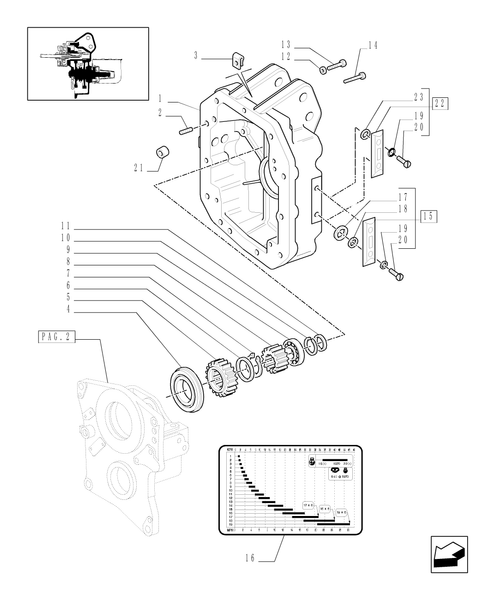 TM175-1.80.1/03[03] - (VAR.809/1) PTO 540/1000 RPM - BOX AND RELEVANT GEARS