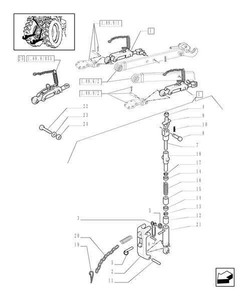 TM175-1.89.9/05 - (VAR.742/1) AUTOMATIC STABILISERS FOR CAB WITH SUSPENSIONS