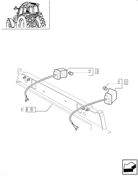 TM175-1.98.3/02 - (VAR.966) LICENSE PLATE LAMP & SUPPORT, MOUNTING ON CAB ROOF