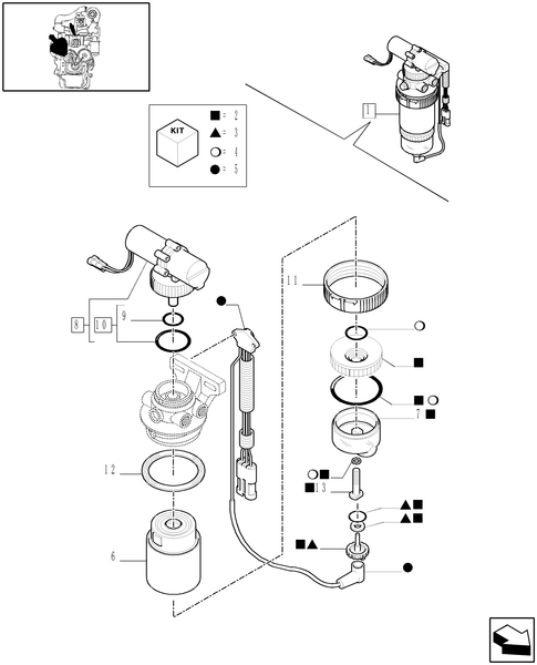 TM190-0.14.0/  E - SEPARATORY ASSY FUEL/WATER BREAKDOWN - ASN ACM218236