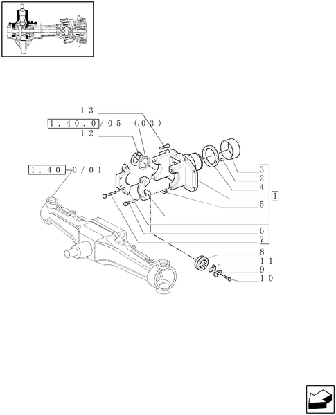 TM190-1.40.0/05[02] - 4WD FRONT AXLE - SUPPORT