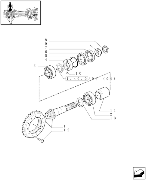 TM190-1.40.0/06[03] - 4WD FRONT AXLE - BEVEL GEAR PAIR