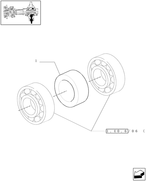 TM190-1.40.6/06[03] - (VAR.463) 4WD FRONT AXLE WITH SUSPENSIONS, FULL POWER SHIFT - BEVEL GEAR PAIR