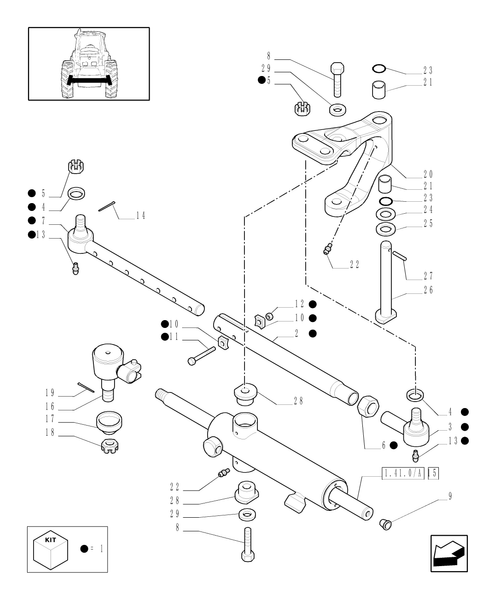 TM190-1.41.0/01[02] - FRONT AXLE (2WD) - TRACK ROD ASSY