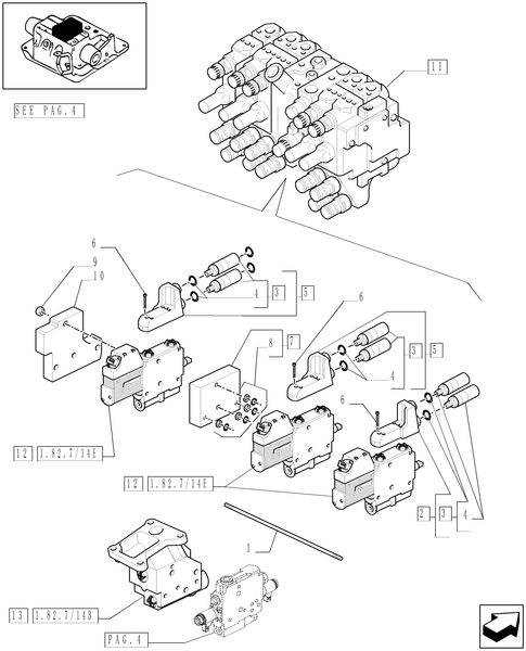 TM190-1.82.7/14[03] - (VAR.252) BATTERY WITH FIVE CONTROL VALVES  WITH ELECTRONIC CONTROL - D5504