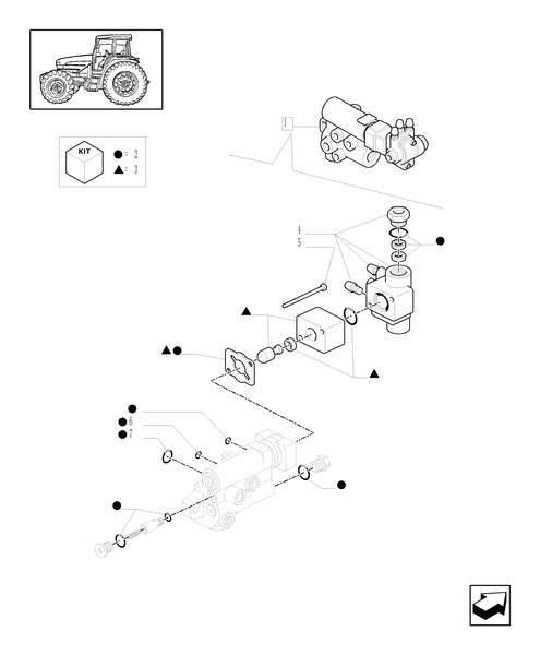TM190-1.82.713/05A - (VAR.414/1-418/1) TRAILER BRAKE BREAKDOWN VALVE FOR LOAD SENSING CLOSED CENTRE (CCLS)