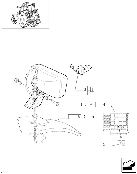 TM190-1.91.3/03 - (VAR.766/1) APPLICATION OF WORK SPOT-LIGHTS ON MUDGUARDS