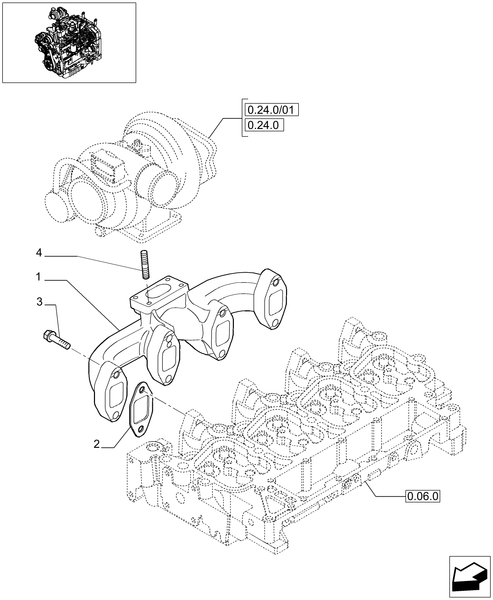 T6010 PLUS-0.07.7 - STD + VAR - 330003, 332115, 332116 - EXHAUST MANIFOLD - 4CYL