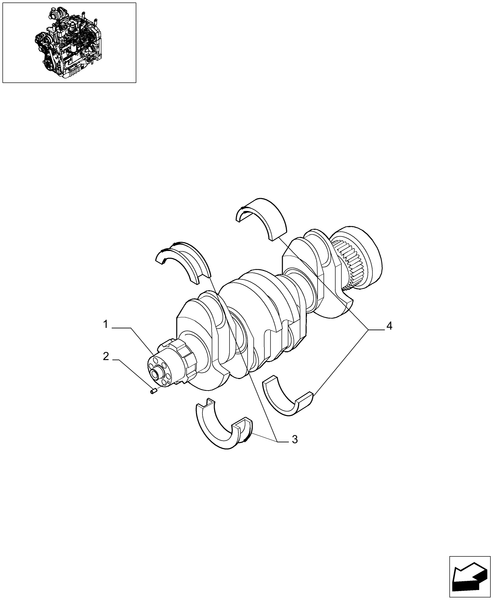 T6010 PLUS-0.08.0 - STD + VAR - 330003, 332115, 332116 - CRANKSHAFT - 4CYL