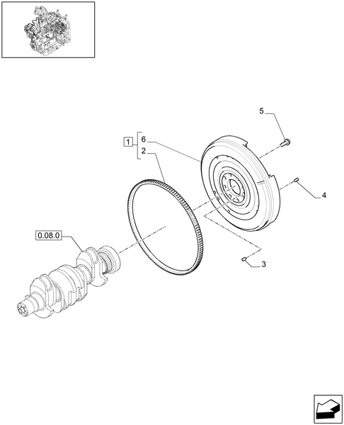 T6010 PLUS-0.08.3/02 - VAR - 330003, 330159, 330247, 331248, 332115, 332116 - FLYWHEEL ENGINE - TRANSMISSION 16X16 & 17X16 - 4CYL