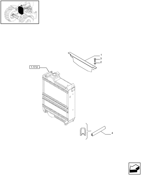 T6010 PLUS-1.17.5/01 - STD + VAR - 334812, 338811 - RADIATOR DUCT - W/O PTO - END S/N Z8BD07761 ; (SN Break) Before Z8BD07761