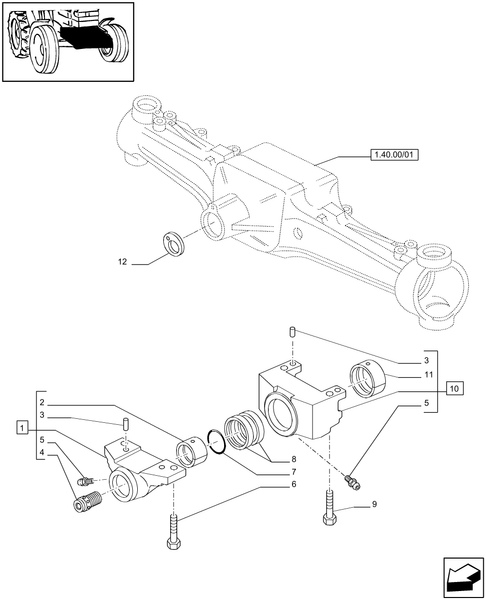 T6010 PLUS-1.21.1/03 - VAR - 330448 - WATERPROOFING - 4WD SUPPORTS FOR FRONT AXLE