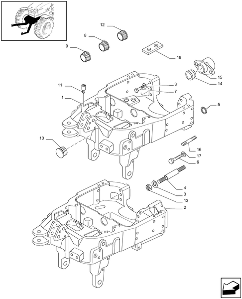 T6010 PLUS-1.21.1/08 - VAR - 330847, 331847, 332847, 333847, 334847, 335847 - INTEGRATED FRONT HPL WITH PTO - AXLE SUPPORT - END YR 31-JUL-2008 ; (Prod Date) Before 31-Jul-2008