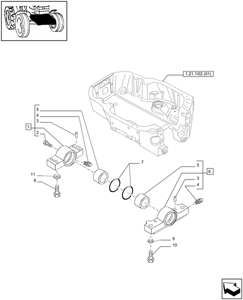 T6010 PLUS-1.21.1/02[02] - VAR - 330413 - (CL.3) SUPERSTEER FRONT AXLE WITH STEERING SENSOR - SUPPORT