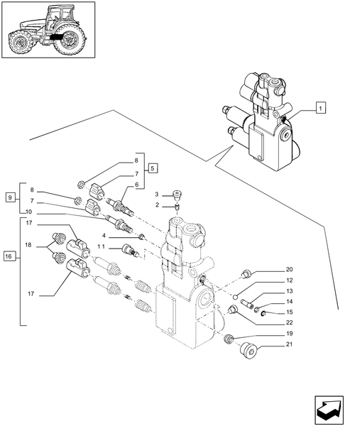 T6010 PLUS-1.21.2/  B - VAR - 330414, 330427, 330429, 330430 - SUSPENSION CONTROL VALVE, COMPONENTS - BREAKDOWN