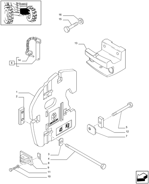T6010 PLUS-1.21.5/07 - VAR - 330224 - WEIGHT CARRIER - WITH HOOK