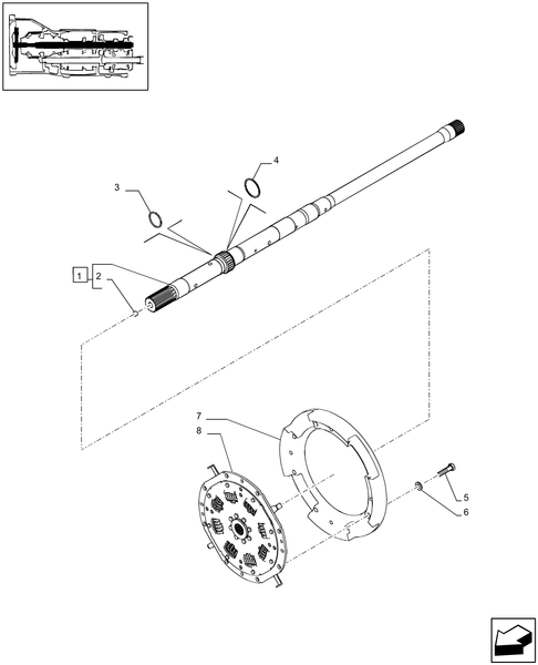 T6010 PLUS-1.25.3/05[01] - VAR - 330159, 330247, 330283, 331248 - TRANSMISSION 16X16 & 17X16 - TORSIONAL DAMPER AND INPUT SHAFT - END S/N Z7BD06086 ; (SN Break) Before Z7BD06086