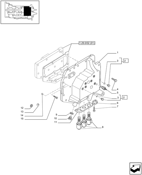 T6010 PLUS-1.29.0/02[02] - VAR - 330283 - TRANSMISSION 16X16 (40 KM/H) SPS - TRANSMISSION VALVE BLOCK