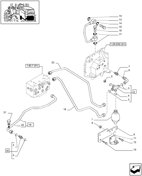 T6010 PLUS-1.29.6/01[01] - VAR - 330283 - TRANSMISSION 16X16 SPS - TRANSMISSION VALVE BLOCK PIPES - END YR 30-NOV-2009 ; (Prod Date) Before 30-Nov-2009