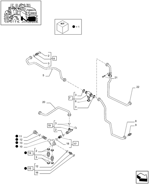 T6010 PLUS-1.29.7/07[02] - VAR - 330283 - TRANSMISSION 16X16 (40 KM/H) SPS - GEARBOX LUBRICATION PIPING
