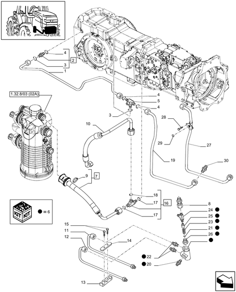 T6010 PLUS-1.29.7/15[01A] - VAR - 334835, 336835, 337835, 338835, 339835 - 113 L/MIN CCLS PUMP FOR (CL.4) FRONT AXLE - GEARBOX LUBRICATION PIPING - BEGIN YR 01-DEC-2009 - END YR 13-JUL-2011 ; (Prod Date) Between 01-Dec-2009 and 13-Jul-2111