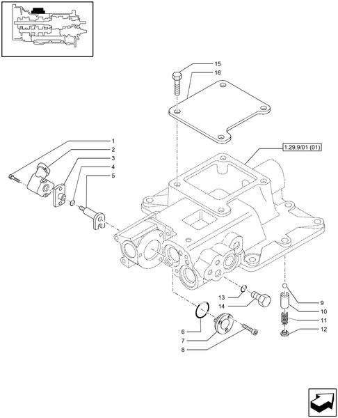 T6010 PLUS-1.29.9/01[02] - STD - TRANSMISSION 24X24 (40 KM/H) HI-LO - COVER FOR REVERSER - TOP COVER AND SENSOR