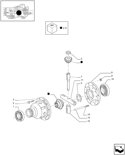 T6010 PLUS-1.32.4/03 - VAR - 332334 - DIFFERENTIAL GEARS WITH MECHANICAL LOCK FOR HEAVY DUTY REAR AXLE
