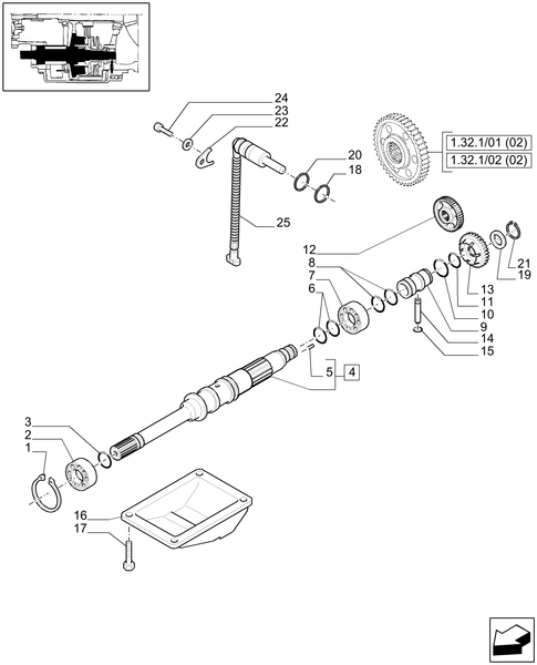 T6010 PLUS-1.33.1[02] - STD + VAR - 331333 - 4WD DRIVING GEAR - DRIVE SHAFT AND GUARD, SPEED SENSOR