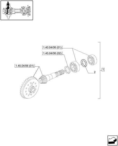 T6010 PLUS-1.40.04/06[03] - VAR - 330414 - (CL.3) SUSPENDED FRONT AXLE W/MULTI-PLATE DIFF. LOCK AND ST. SENSOR - ADJUSTING SHIMS - END S/N  Z8BD08969 ; (SN Break) Before Z8BD08969
