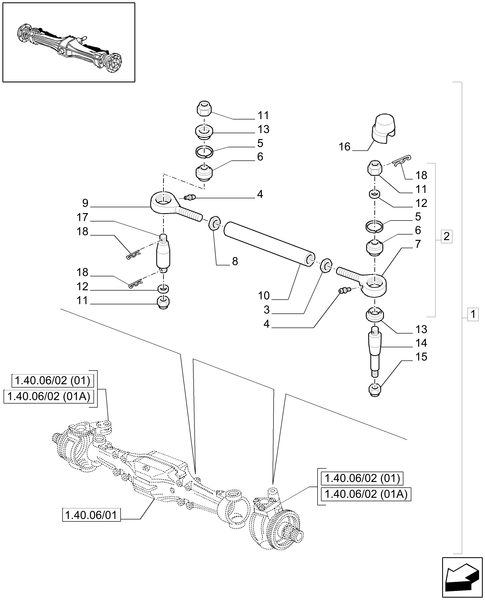 T6010 PLUS-1.40.06/04 - VAR - 330413 - (CL.3) SUPERSTEER FRONT AXLE WITH STEERING SENSOR - LINK