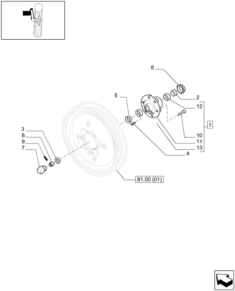 T6010 PLUS-1.41.0[04] - VAR - 330406 - 2WD STANDARD FRONT AXLE - WHEEL HUB