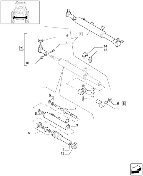 T6010 PLUS-1.41.0/01[03] - VAR - 330407 - 2WD HEAVY DUTY FRONT AXLE - HYDRAULIC STEERING CYLINDER