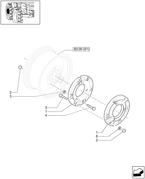 T6010 PLUS-1.49.6 - VAR - 330627 - REAR BALLAST (45KG) FOR FLANGE AXLE